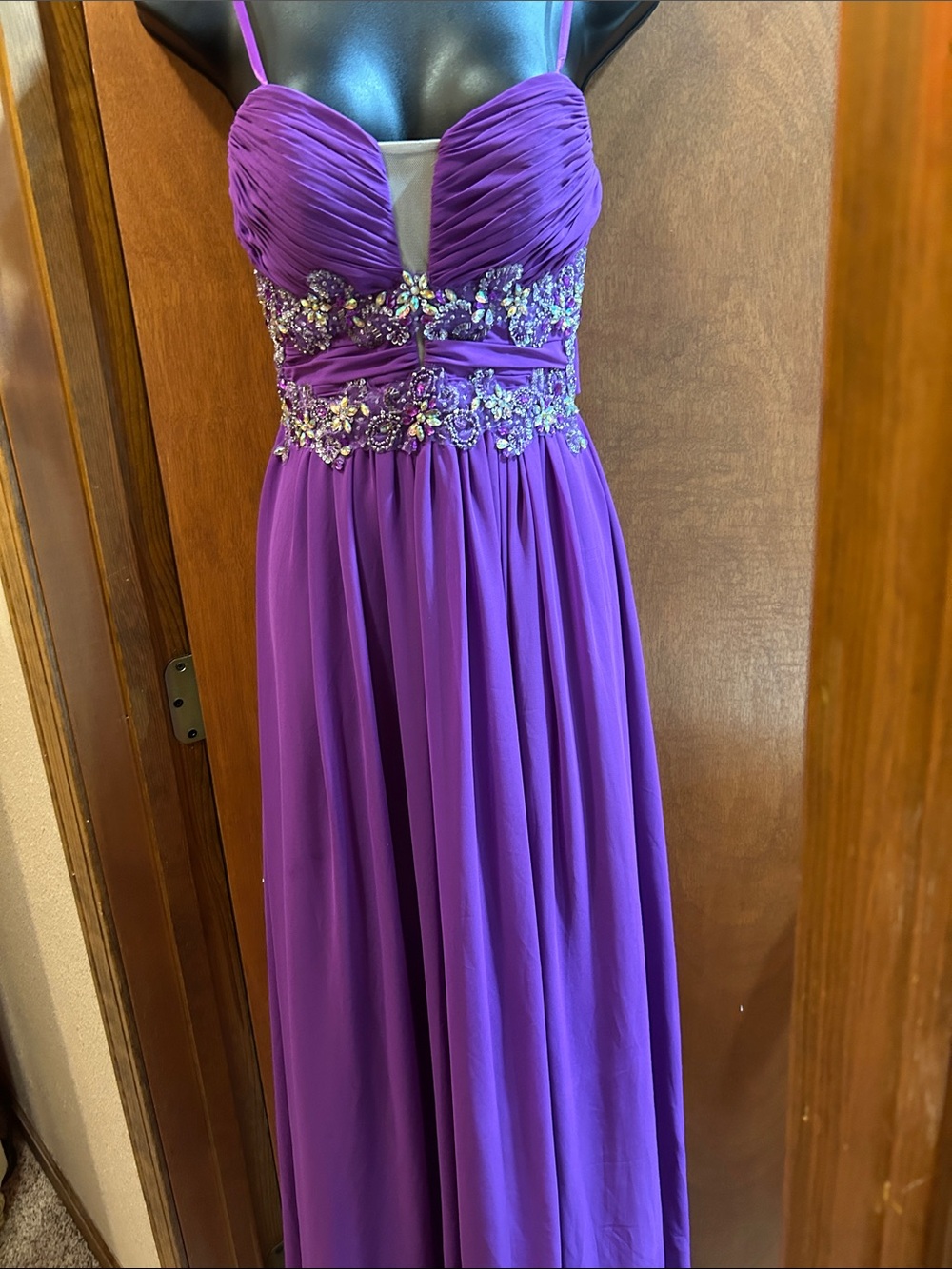 Purple Beaded Special Occasion Gown
